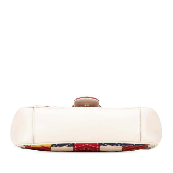 GUCCI Authentic White Leather GG Marmont Shoulder Bag - Picture 3 of 9
